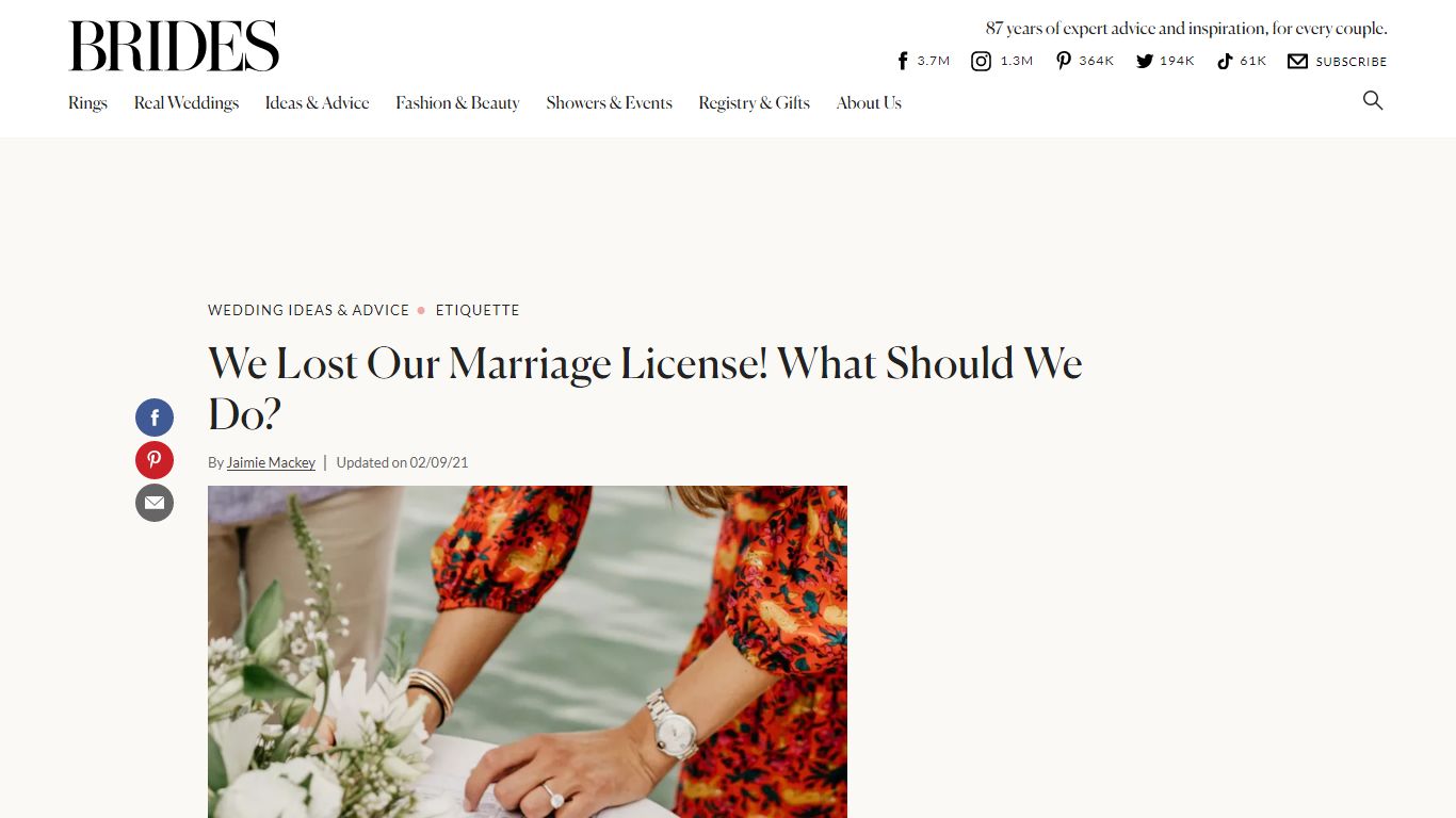 We Lost Our Marriage License! What Should We Do? - Brides
